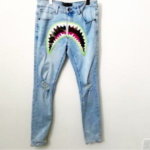 Eternity BC/AD, Shark Mouth Jeans, Mens Denim Skinny Jean